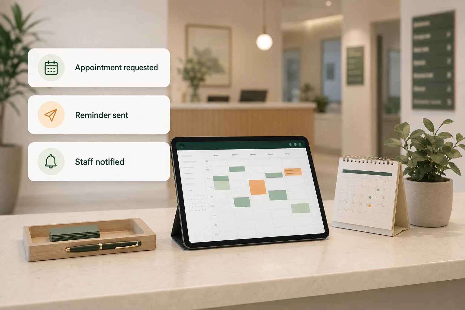 Illustrative healthcare communication and automation workflow